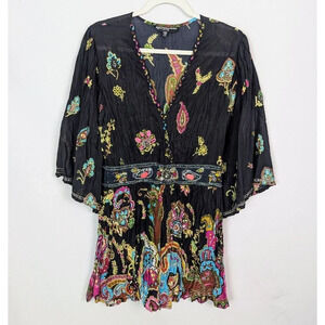 Mix Nouveau NEW YORK XL Vintage Y2K Paisley Floral Bead Neck Embellished Tunic